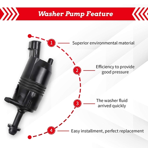 OTUAYAUTO QWP022 Front Windshield Washer Pump w/Grommet - Picture 5 of 7